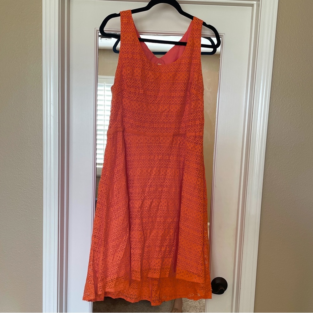 Donna Morgan Orange Lace Dress Sz 16 Super Cute Summer Vibes